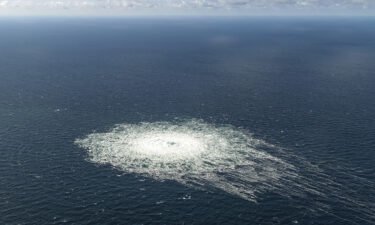 Leaders of several Western countries have said leaks in two Russian gas pipelines are likely the result of sabotage. A large disturbance in the sea off the coast of the Danish island of Bornholm on September 27 is pictured here.