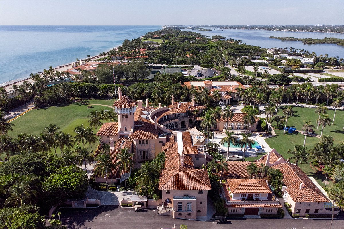 <i>Marco Bello/Reuters</i><br/>An aerial view of former President Donald Trump's Mar-a-Lago home in Palm Beach