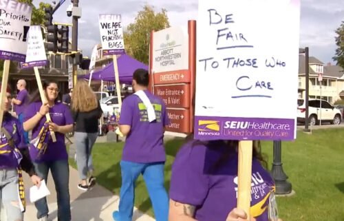 More than a hundred mental health workers with Allina Health in Minneapolis are on the picket line Monday.