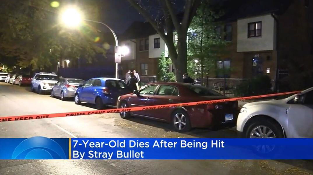 <i>WBBM</i><br/>A 7-year-old boy was struck and killed by a stray bullet in the Humboldt Park neighborhood Wednesday night.