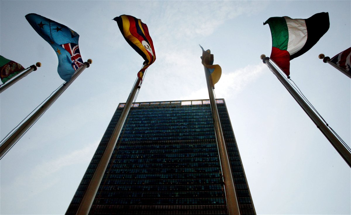 <i>Mario Tama/Getty Images</i><br/>The United Nations torture prevention body on Sunday suspends Australia tour due to lack of cooperation. Flags fly outside the United Nations headquarters in New York.