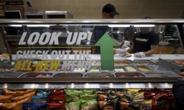 Subway says it's hitting record sales. Pictured is a Subway Restaurant in New York