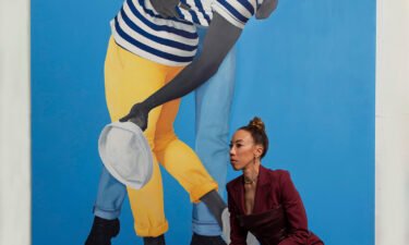 Artist Amy Sherald is pictured here with "For love
