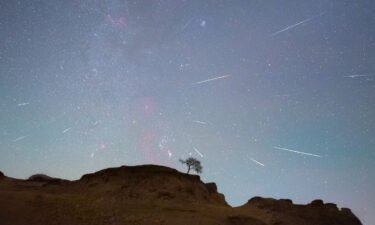 The Orionids meteor shower is seen in Daqing City