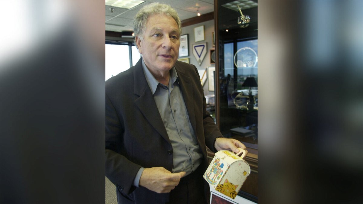 <i>Orlin Wagner/AP</i><br/>Bob Bernstein holds an original Happy Meal box at his office in 2004. Bernstein invented the Happy Meal.