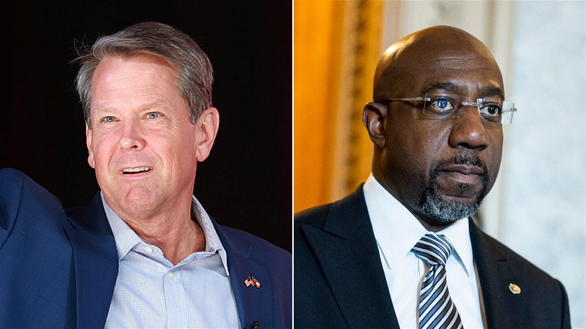 <i>Getty Images</i><br/>Georgia Gov. Brian Kemp (left) and US Sen. Raphael Warnock are pictured here in a split image.