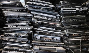 The limited lifespan of many tech gadgets combined with few options to fix older devices have caused the issue of e-waste to surge over the years. Old laptop casings in the NGO Electronic Waste Initiative Kenya workshop are seen here in Nairobi in 2021.