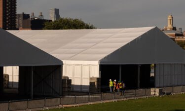 New York City opened a massive tent shelter for migrant asylum-seekers on Randall's Island.