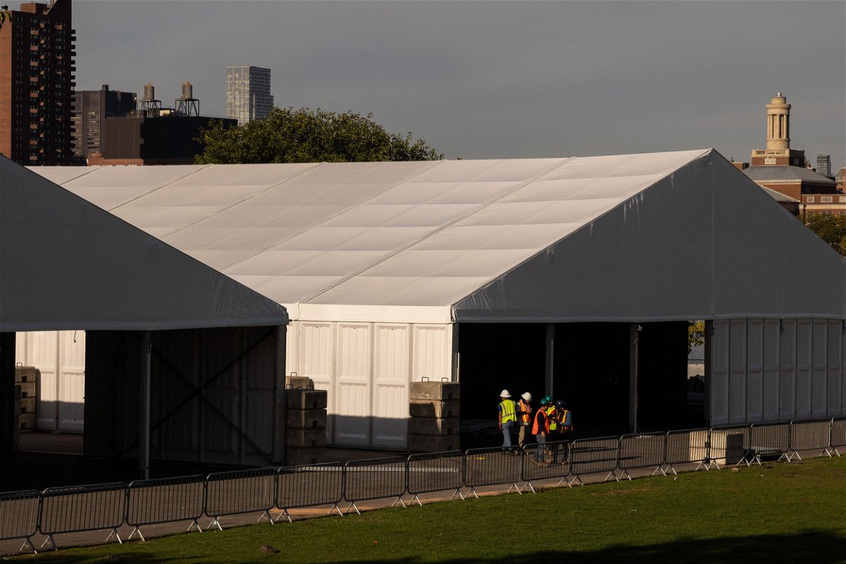 <i>Yuki Iwamura/AFP/Getty Images</i><br/>New York City opened a massive tent shelter for migrant asylum-seekers on Randall's Island.