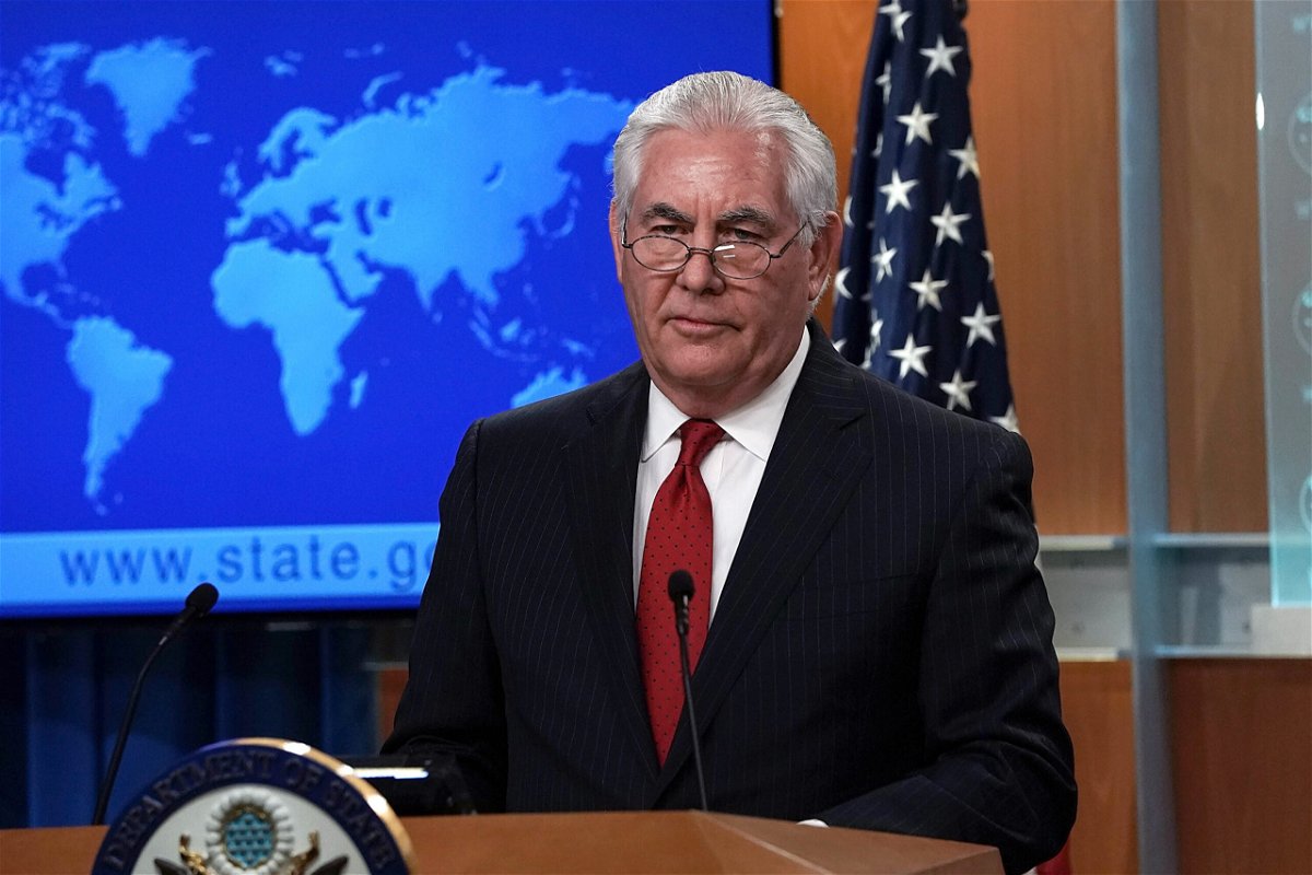 <i>Alex Wong/Getty Images</i><br/>Former US Secretary of State Rex Tillerson testified that he never asked former Donald Trump adviser Tom Barrack to conduct any diplomacy on behalf of the United States. Tillerson is seen here in March 2018.