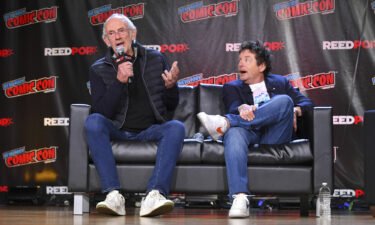 Michael J. Fox and Christopher Lloyd at the "Back To The Future Reunion" on October 08