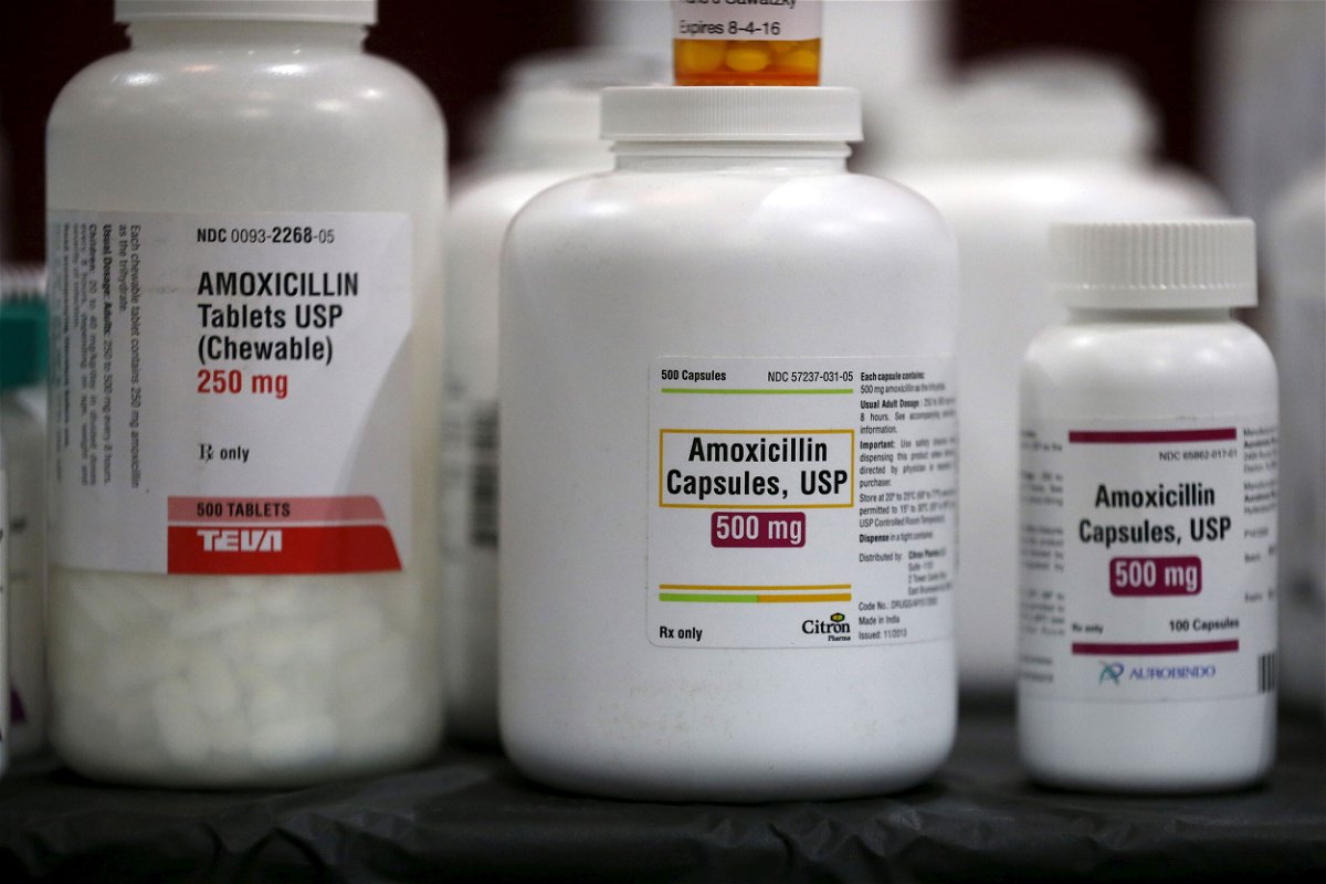 <i>Lucy Nicholson/Reuters</i><br/>Amoxicillin penicillin antibiotics are seen in the pharmacy at a free medical and dental health clinic in Los Angeles in April 2016. Amoxicillin