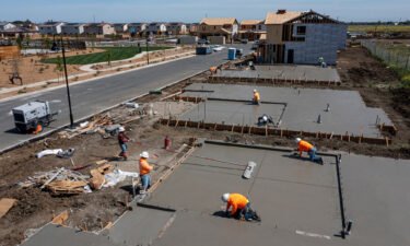 Home building retreated in September as rising mortgage rates scare off buyers. Pictured is a housing development in Antioch