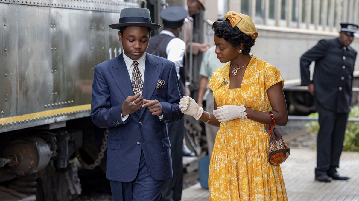<i>Lynsey Weatherspoon/Orion Pictures</i><br/>Jalyn Hall as Emmett Till (left) and Danielle Deadwyler as Mamie Till Mobley are pictured here in 