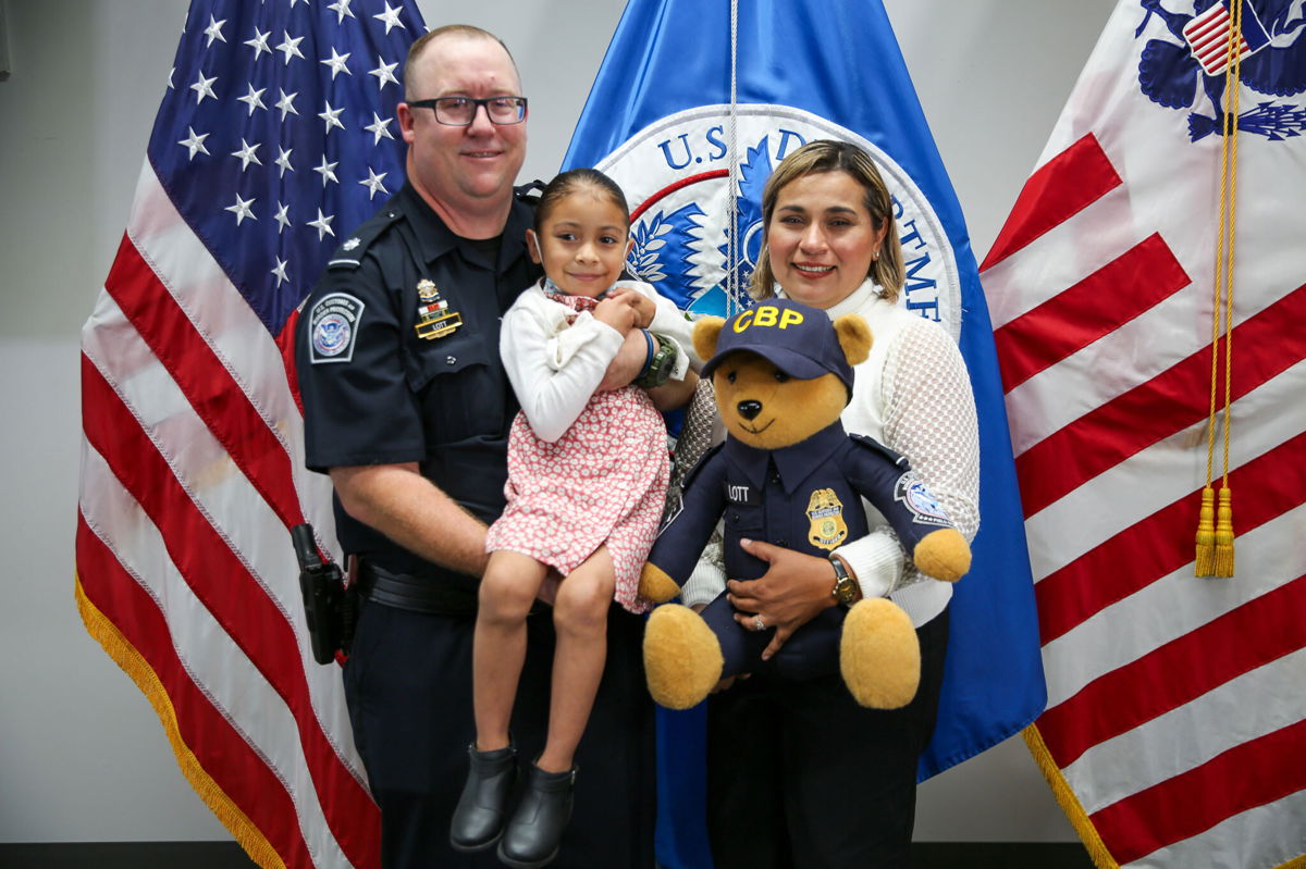 <i>U.S. Customs and Border Protection</i><br/>US Customs and Border Protection Officer J. Lott was reunited with a young girl he helped deliver at the US-Mexico border five years ago.