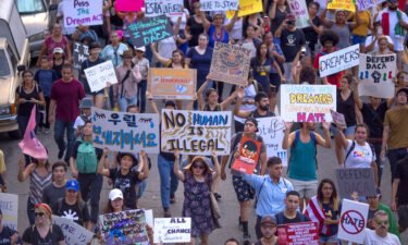 Thousands of immigrants and supporters join the Defend DACA March in September 2017 in Los Angeles