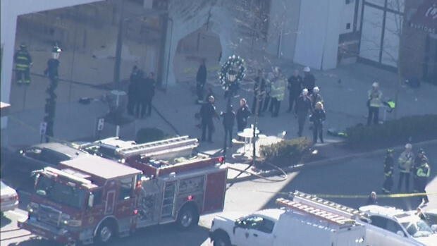 <i>WBZ</i><br/>A car crashed into an Apple store in Hingham on Monday.