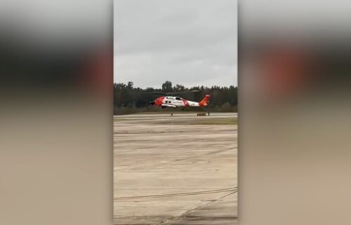 A Coast Guard Air Station New Orleans MH-60 Jayhawk aircrew rescued the male passenger who had fallen overboard from the Carnival Valor.