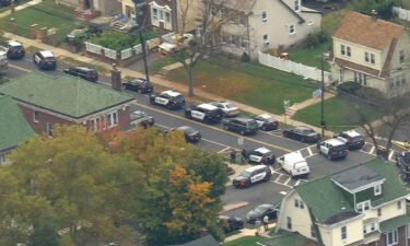 Heavy police presence is seen at a residential building in the area of Chancellor Avenue and Van Velsor Place in Newark