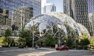 The exterior of The Spheres are seen at the Amazon.com Inc. headquarters in May 2021 in Seattle