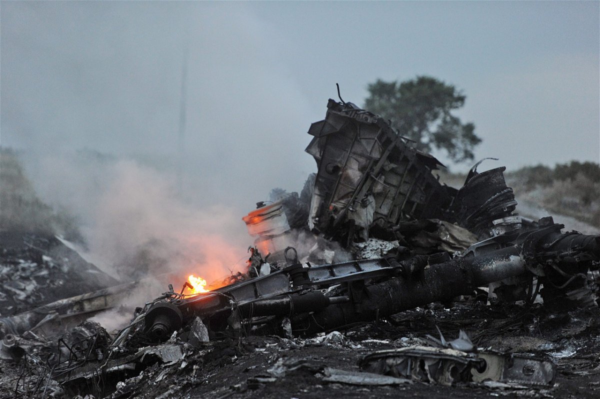 <i>DOMINIQUE FAGET/AFP/Getty</i><br/>Two Russians and one Ukrainian separatist have been found guilty in the downing of Malaysia Airlines Flight 17. Pictured is the plane's wreckage in eastern Ukraine on July 17