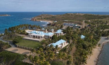 Jeffrey Epstein's former home on the island of Little St. James in the U.S. Virgin Islands is seen here on March 23. Epstein's estate has reached a $105 million settlement with the U.S. Virgin Islands.