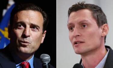 Nevada Republican Senate nominee Adam Laxalt (left) and Arizona Republican Senate candidate Blake Masters are seen here in a split image.