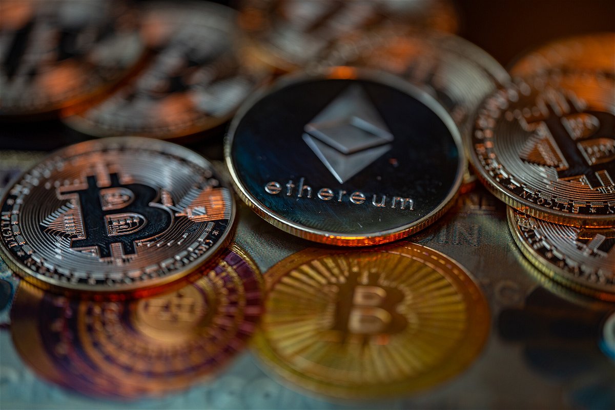 <i>Jonathan Raa/NurPhoto/Getty Images</i><br/>Bitcoin and other cryptocurrencies tumbled on November 8 after a dispute between two of the biggest players in the sector spread fear among investors. Digital Cryptocurrency Ethereum Crypto and Bitcoin are pictured here in Belgium on September 22.