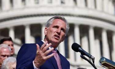 Members of the pro-Trump House Freedom Caucus are withholding their support for House GOP leader Kevin McCarthy's speakership bid and have begun to lay out their list of demands. McCarthy is pictured here in September in Washington.