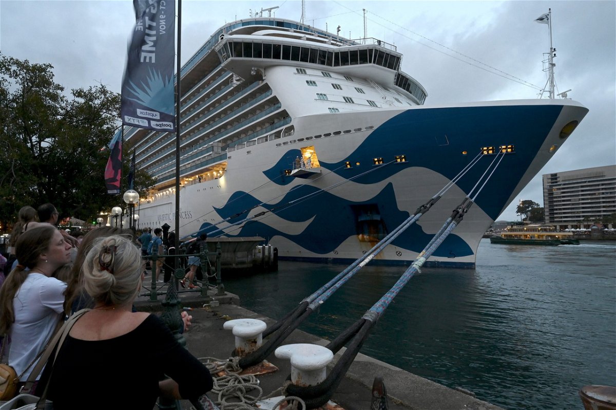 <i>Muhammad Farooq/AFP/Getty Images</i><br/>The Majestic Princess cruise ship docked at the International Terminal in Sydney on Saturday.