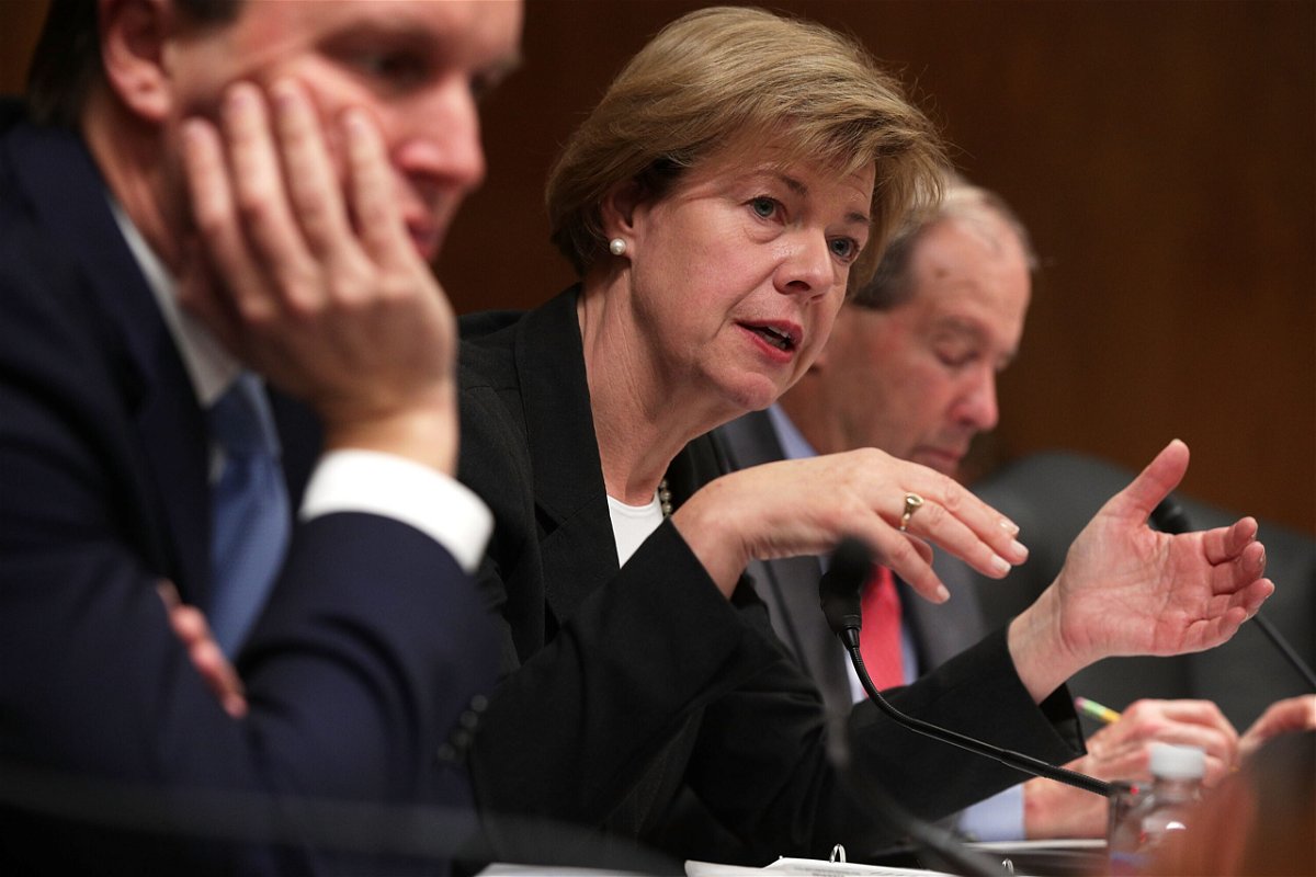 <i>Alex Wong/Getty Images</i><br/>The bipartisan group working on legislation to codify same-sex marriage has the votes needed for the bill to pass. Democratic Sen. Tammy Baldwin of Wisconsin