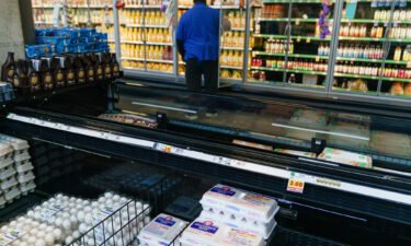 Eggs and dairy products are seen in a Kroger supermarket on October 14 in Atlanta