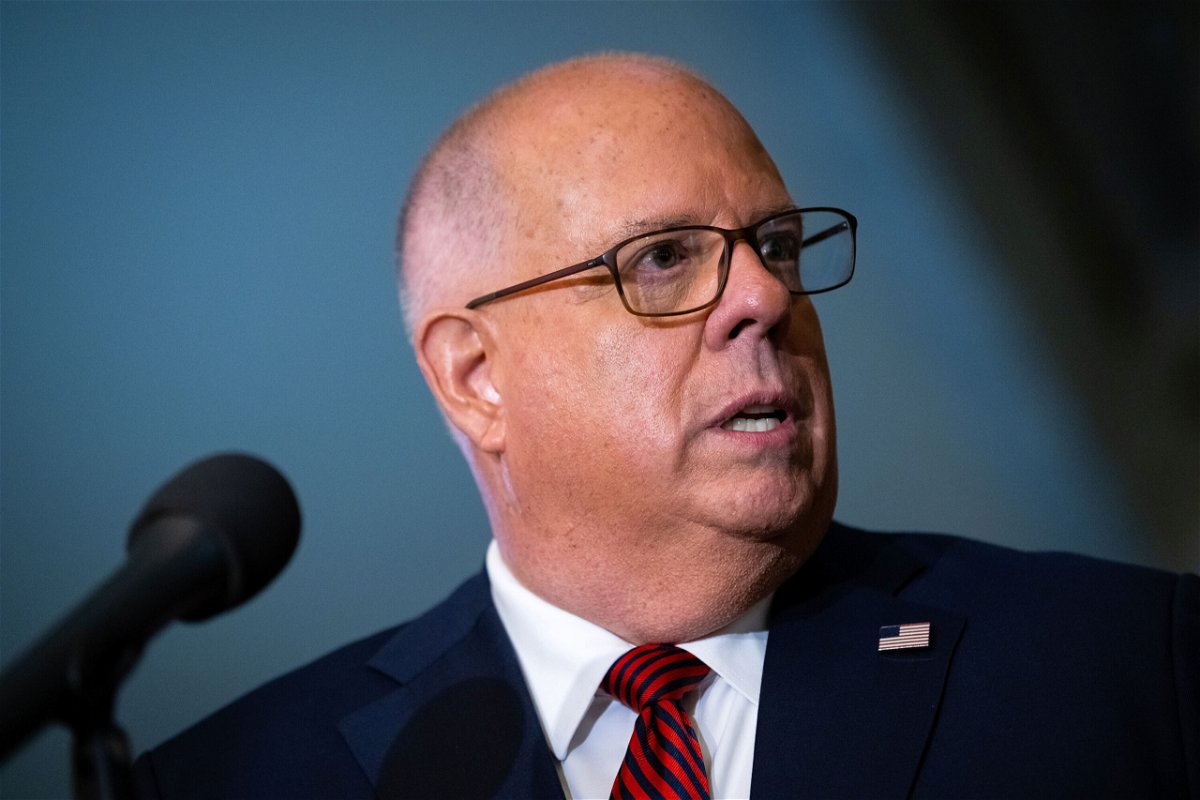 <i>Graeme Sloan for The Washington Post/Getty Images</i><br/>Maryland Gov. Larry Hogan speaks at a news conference at the State House in Annapolis on November 10.
