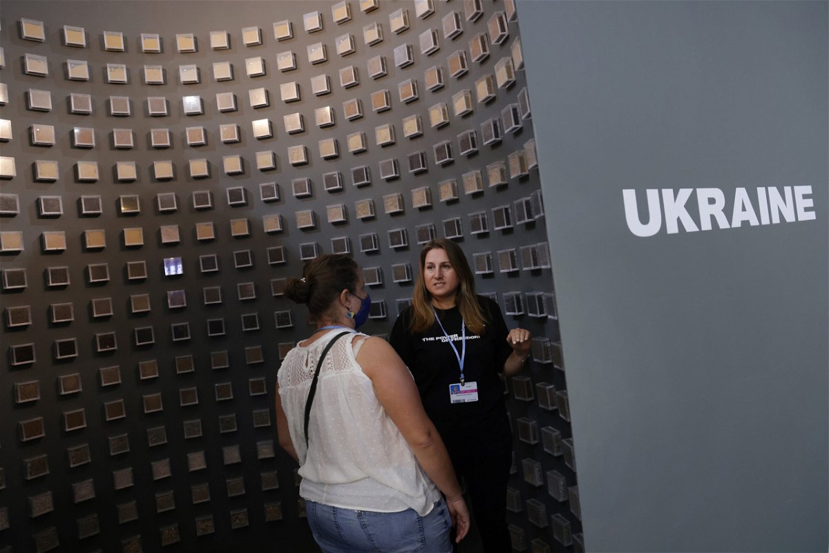 <i>Sean Gallup/Getty Images</i><br/>Ukraine's COP27 pavilion includes a display of its soils
