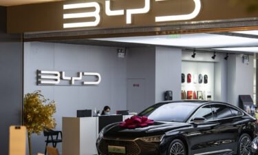 Warren Buffett's Berkshire Hathaway further unwinds BYD investment in China.  Pictured is a BYD showroom in Shanghai
