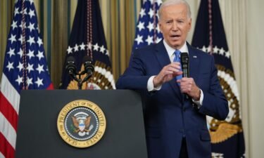 President Joe Biden speaks during a news conference at the White House on November 9.