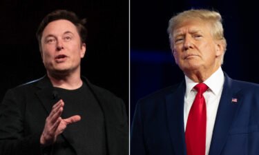 Elon Musk (left) and Former President Donald Trump (right) file photos