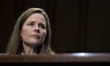 Supreme Court nominee Amy Coney Barrett testifies in front of the Senate Judiciary Committee on Capitol Hill in October 2020 in Washington