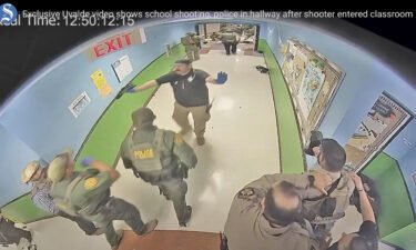 Surveillance video shows authorities responding to the shooting at Robb Elementary School in Uvalde
