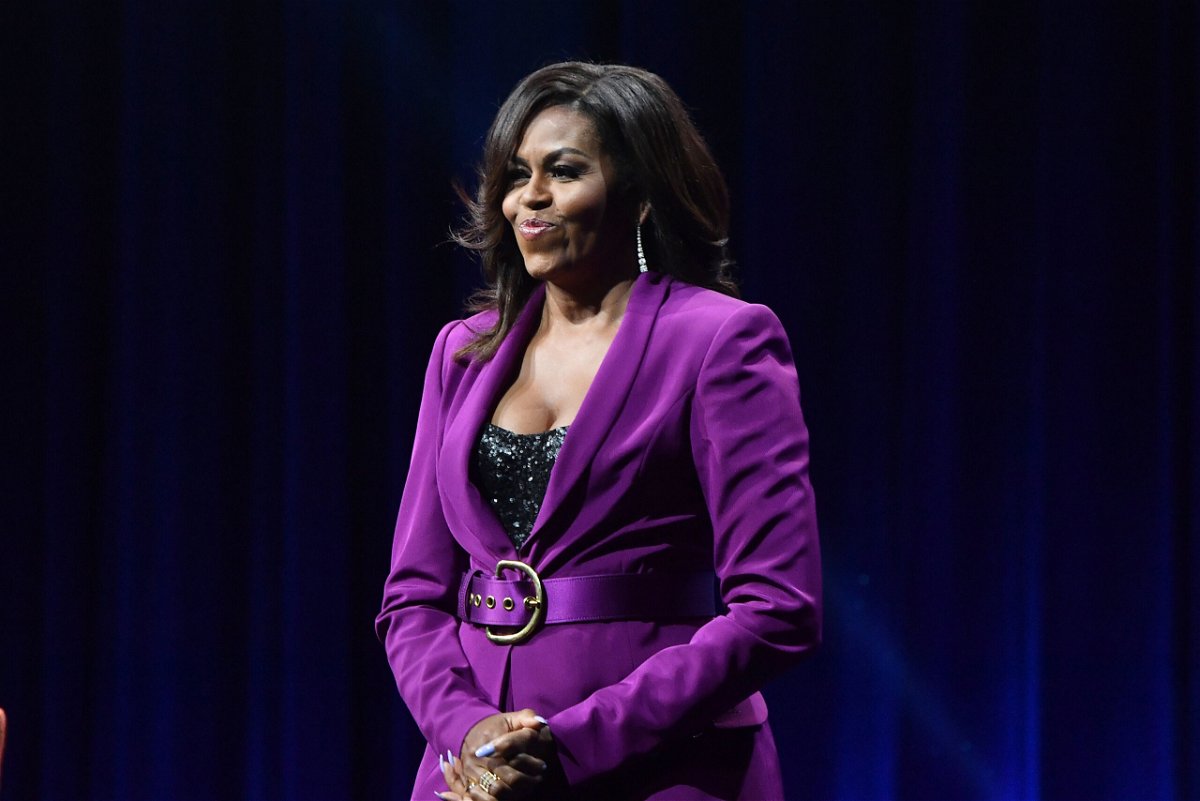 <i>Paras Griffin/Getty Images</i><br/>Former First Lady Michelle Obama praised President Joe Biden during an an ABC News special that aired Sunday