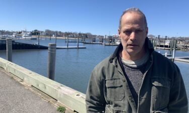 Author Sebastian Junger stands outside Cape Cod Hospital
