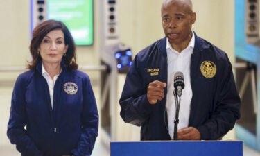 New York City Mayor Eric Adams and New York Gov. Kathy Hochul are seen at a news conference on October 22. Democratic officials and strategists in New York tell CNN they are bracing for what could be stunning losses in the governor's race.