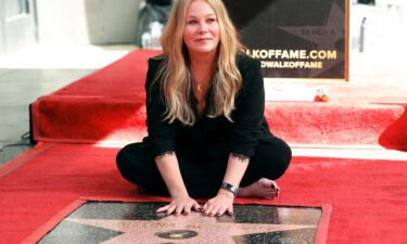 Actor Christina Applegate poses during her star unveiling ceremony on the Hollywood Walk of Fame in Los Angeles on November 14.