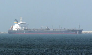 A self-destructing drone attacked the Pacific Zircon oil tanker carrying gas oil on Monday. The tanker in question is pictured here in Jebel Ali port