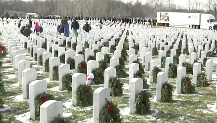<i>WNEM</i><br/>Two million wreaths have been placed on head stones at military cemeteries across the country as part of Wreaths Across America. 1700 volunteers in mid-Michigan headed out on Saturday to Great Lakes National Cemetery to be a part of the tradition.