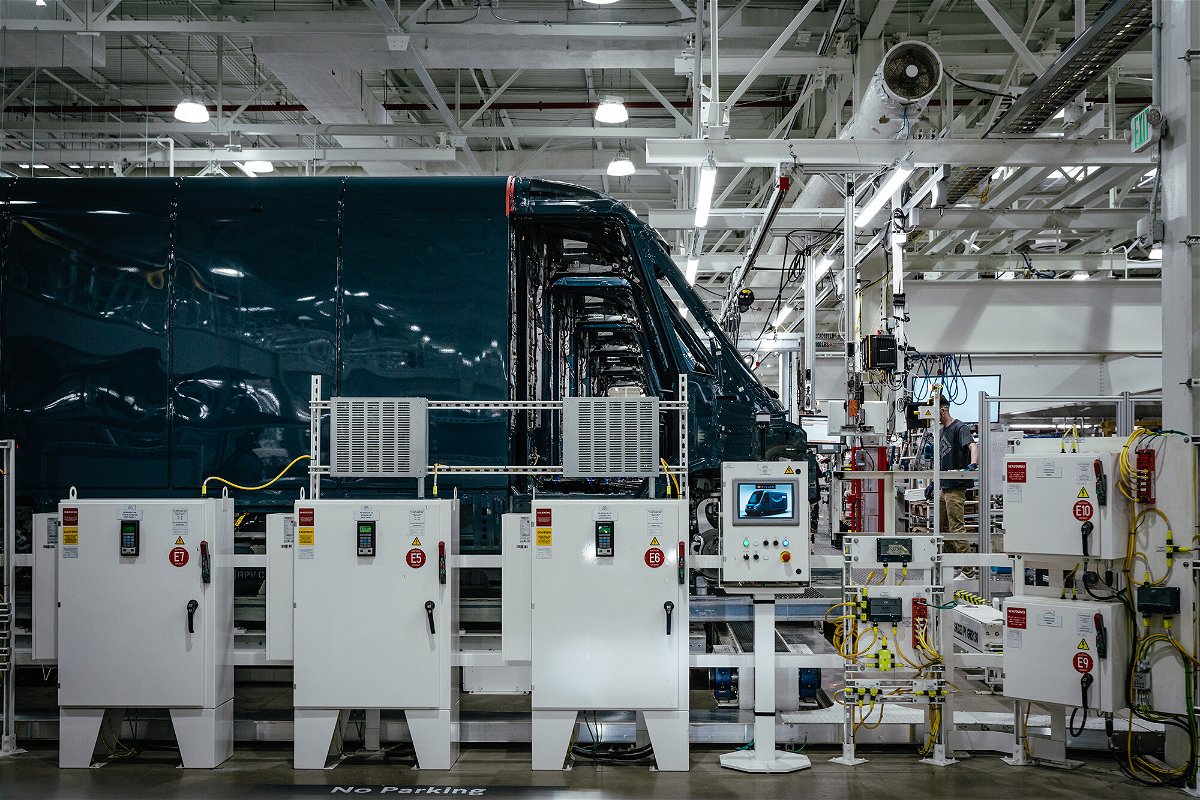 <i>Jamie Kelter Davis/Bloomberg/Getty Images</i><br/>Rivian has halted plans to build electric vans with Mercedes. Pictured is the Rivian manufacturing facility in Normal