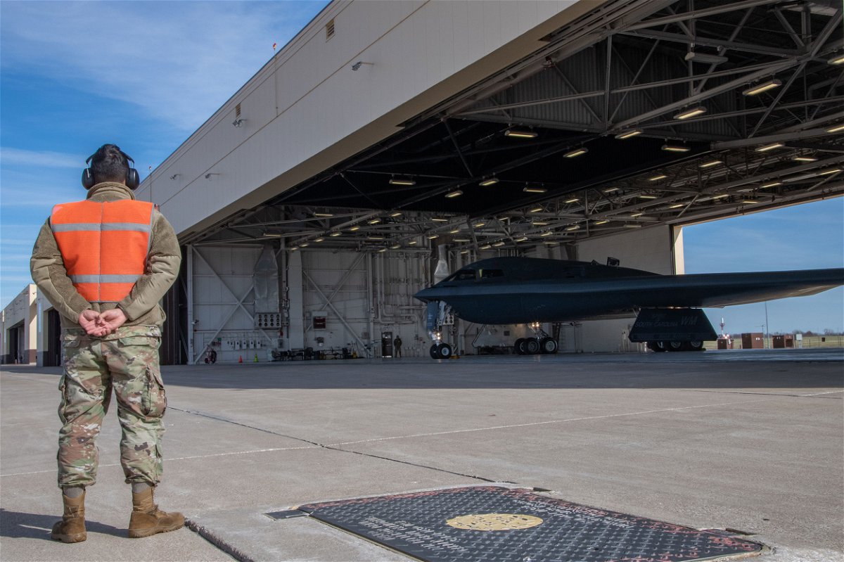 <i>Airman 1st Class Phoenix Lietch/US Air National Guard/DVIDS</i><br/>The Air Force's fleet of B-2 Spirit bombers is temporarily grounded after one of the aircraft had an in-flight malfunction. A 509th Bomb Wing maintainer prepares a B-2 Spirit stealth bomber for takeoff at Whiteman Air Force Base on November 7.