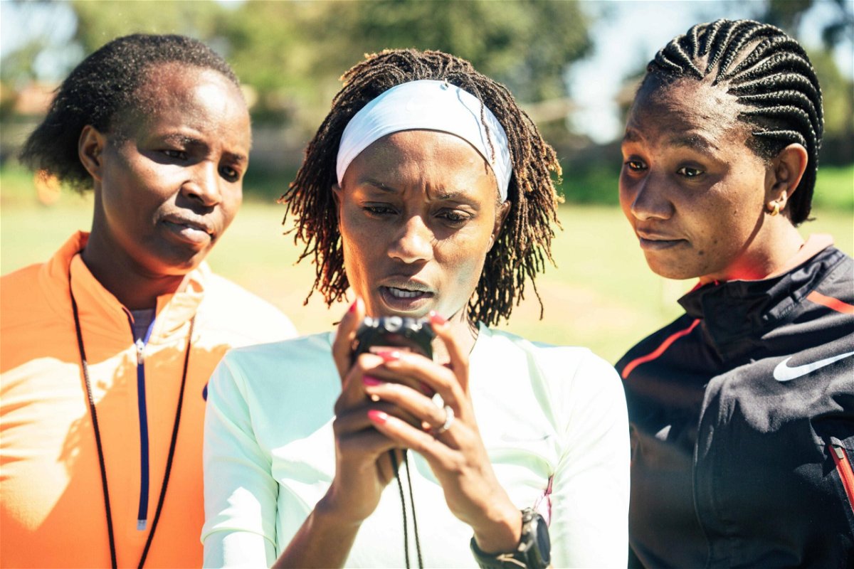 <i>Chris Cooper</i><br/>Ngugi (center) hope to inspire more women to become athletics coaches.