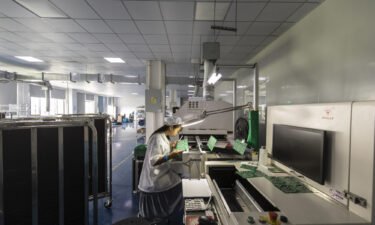 China challenges a move by the United States to block sales of advanced computer chips and chip-making equipment to Chinese companies.  Pictured is a chip manufacturing factory in Suzhou