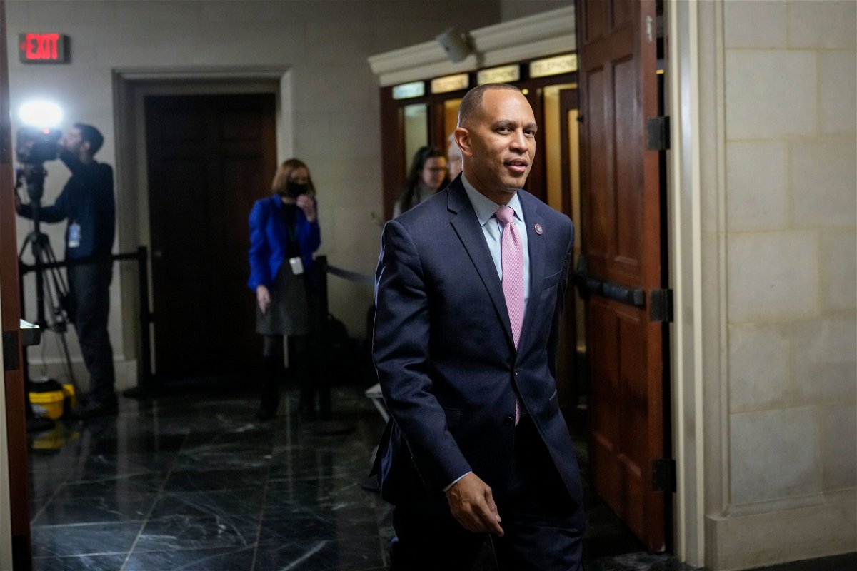 <i>Drew Angerer/Getty Images</i><br/>New York Rep. Hakeem Jeffries arrives for a leadership election meeting with the House Democratic caucus on Capitol Hill in Washington